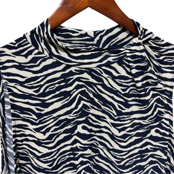 Beacon Zebra Print Sleeveless Mock Neck Top L - Picture 7 of 10